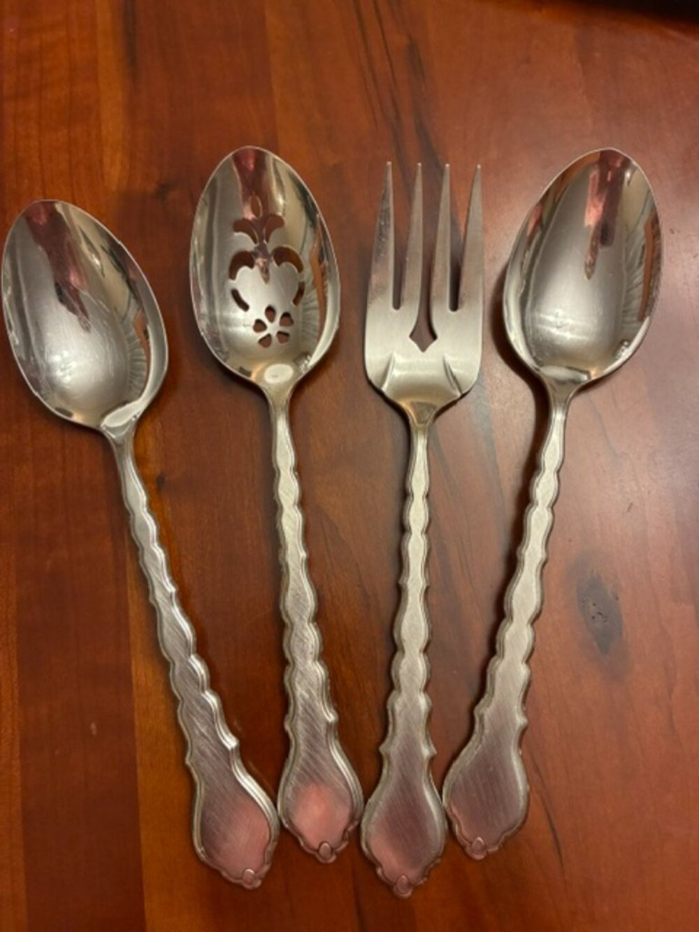 4 Pieces Lot of Oneida Cello Community Stainless Flatware Serving Pieces Vtg